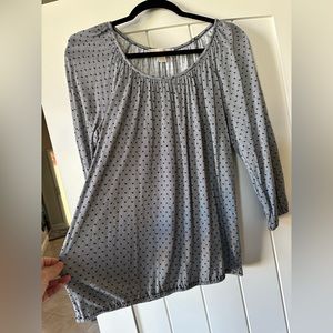 MICHAEL KORS Medium GREY with black dots blouse